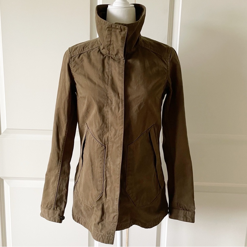 Aether Outlook Olive Green Button Front Cotton Fi… - image 4